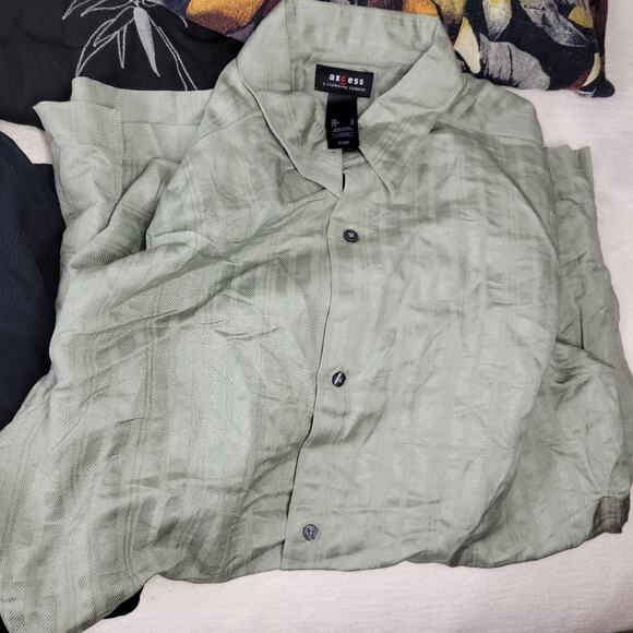 Vintage Hawaiian Shirt Mens Sz Large Lot of 6 Rayon Linen Silk NWT Y2k Summer - Picture 6 of 14